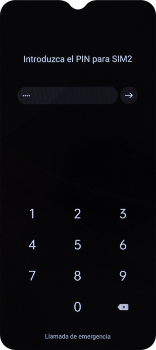 Si lo solicita el teléfono, introduce el código PIN y pulsa la flecha hacia la derecha. Si lo solicita el teléfono, introduce el código PIN y pulsa la flecha hacia la derecha.