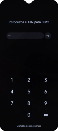 Si lo solicita el teléfono, introduce el código PIN y pulsa la flecha hacia la derecha. Si lo solicita el teléfono, introduce el código PIN y pulsa la flecha hacia la derecha.