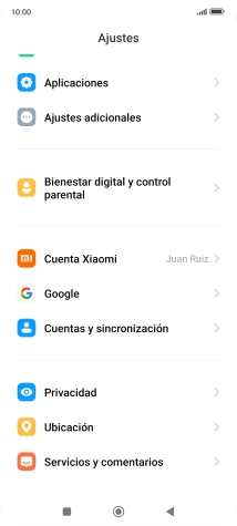 Pulsa Cuentas y sincronización.