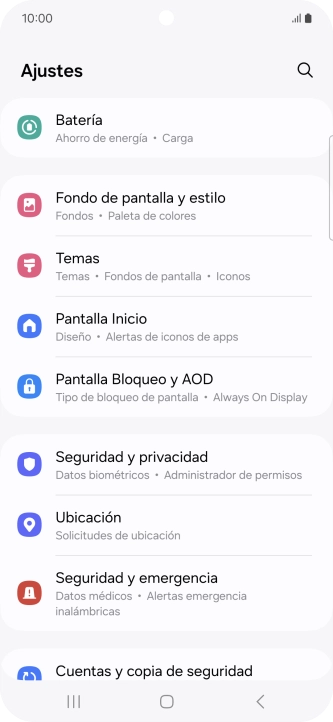 Pulsa Seguridad y privacidad.