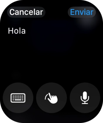 Pulsa el icono de micrófono y di el mensaje en alto. Pulsa el icono de micrófono y di el mensaje en alto.