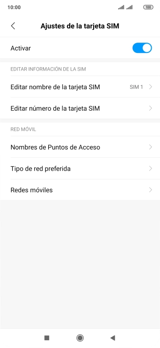 Pulsa Redes móviles.