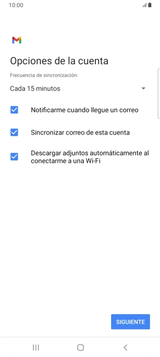 Si aparece en la pantalla esta imagen, tu cuenta de correo electrónico ha sido reconocida y configurada automáticamente. Sigue las indicaciones de la pantalla para introducir más información y terminar la configuración. Si aparece en la pantalla esta imagen, tu cuenta de correo electrónico ha sido reconocida y configurada automáticamente. Sigue las indicaciones de la pantalla para introducir más información y terminar la configuración.