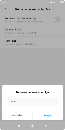 Introduce el código PIN2 y pulsa Aceptar. Introduce el código PIN2 y pulsa Aceptar.