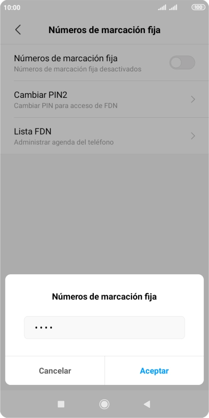 Introduce el código PIN2 y pulsa Aceptar. Introduce el código PIN2 y pulsa Aceptar.