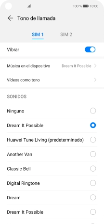 Pulsa Música en el dispositivo.