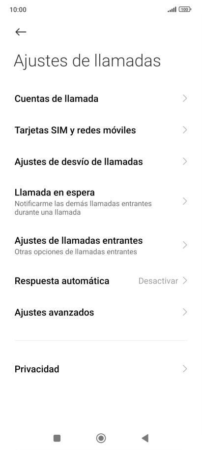 Pulsa Ajustes de desvío de llamadas. Pulsa Ajustes de desvío de llamadas.
