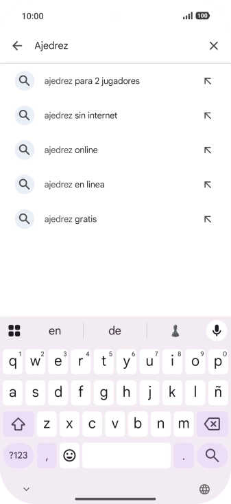 Introduce el nombre del tema o de la app y pulsa el icono de búsqueda. Introduce el nombre del tema o de la app y pulsa el icono de búsqueda.