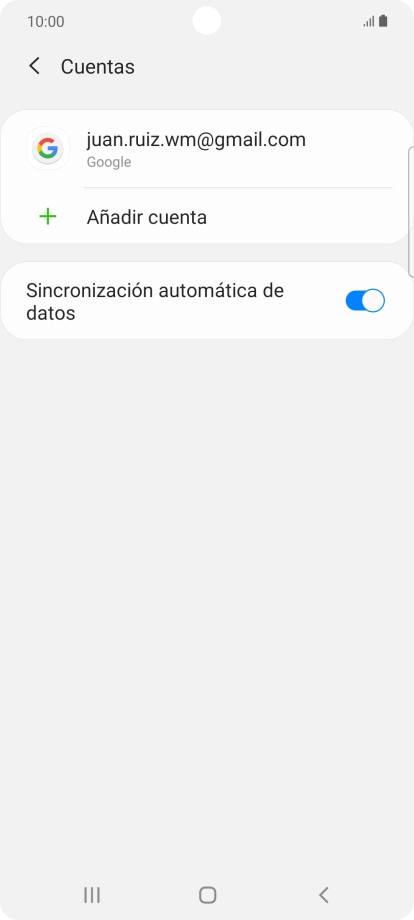 Pulsa Añadir cuenta. Pulsa Añadir cuenta.