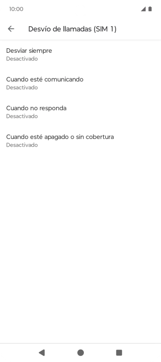 Pulsa el tipo de desvío deseado.