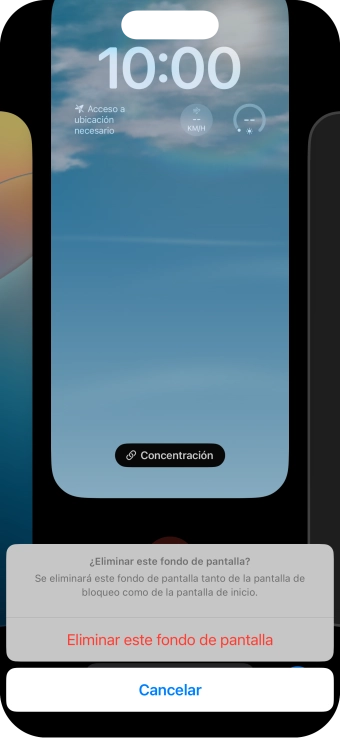 Pulsa Eliminar este fondo de pantalla. Pulsa Eliminar este fondo de pantalla.