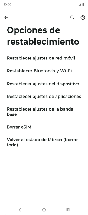 Pulsa Restablecer ajustes de red móvil.