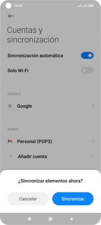 Si activas la función, pulsa Sincronizar. Si activas la función, pulsa Sincronizar.