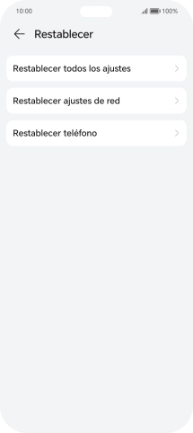 Pulsa Restablecer ajustes de red.