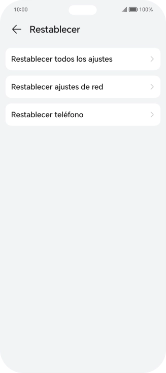 Pulsa Restablecer ajustes de red.