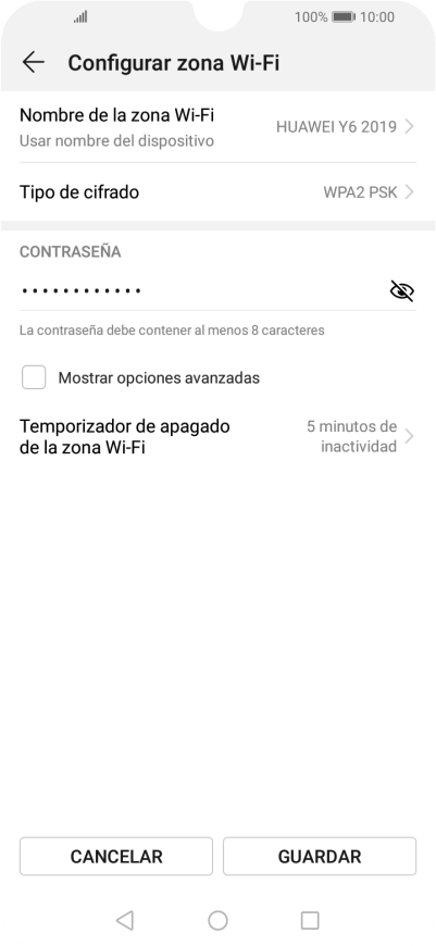 Pulsa Nombre de la zona Wi-Fi. Pulsa Nombre de la zona Wi-Fi.