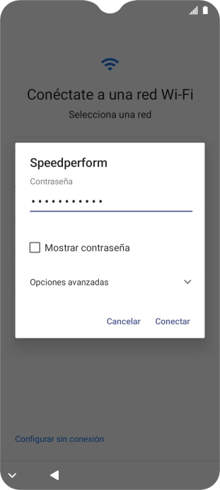 Introduce la contraseña de la red wifi y pulsa Conectar. Introduce la contraseña de la red wifi y pulsa Conectar.