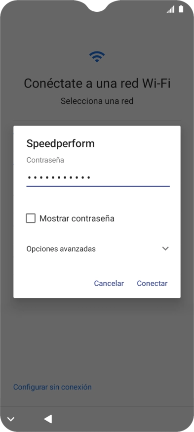 Introduce la contraseña de la red wifi y pulsa Conectar. Introduce la contraseña de la red wifi y pulsa Conectar.