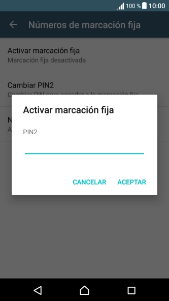 Introduce el código PIN2 y pulsa ACEPTAR.