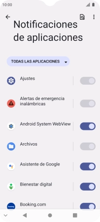 Pulsa el indicador junto a las apps deseadas para activar o desactivar la función. Pulsa el indicador junto a las apps deseadas para activar o desactivar la función.