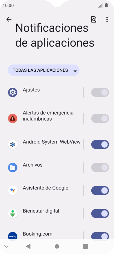 Pulsa el indicador junto a las apps deseadas para activar o desactivar la función. Pulsa el indicador junto a las apps deseadas para activar o desactivar la función.