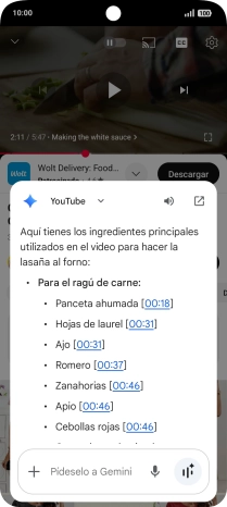 La respuesta de Gemini a tu pregunta se visualiza ahora en la pantalla. La respuesta de Gemini a tu pregunta se visualiza ahora en la pantalla.