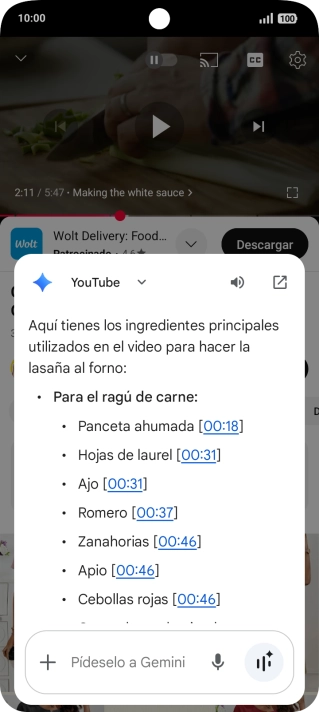 La respuesta de Gemini a tu pregunta se visualiza ahora en la pantalla. La respuesta de Gemini a tu pregunta se visualiza ahora en la pantalla.