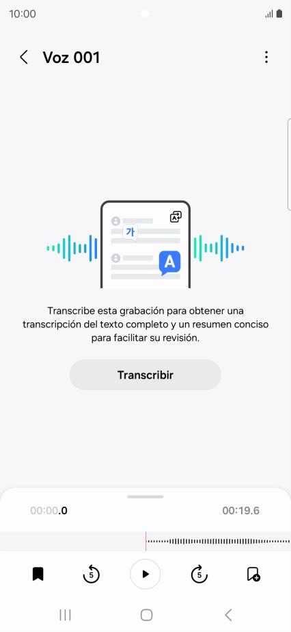 Pulsa Transcribir.