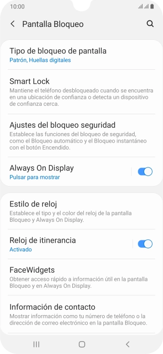 Pulsa Tipo de bloqueo de pantalla e introduce el código de seguridad actual. Pulsa Tipo de bloqueo de pantalla e introduce el código de seguridad actual.