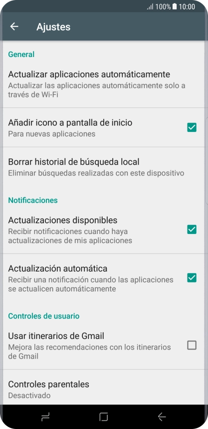Pulsa Actualizar aplicaciones automáticamente. Pulsa Actualizar aplicaciones automáticamente.