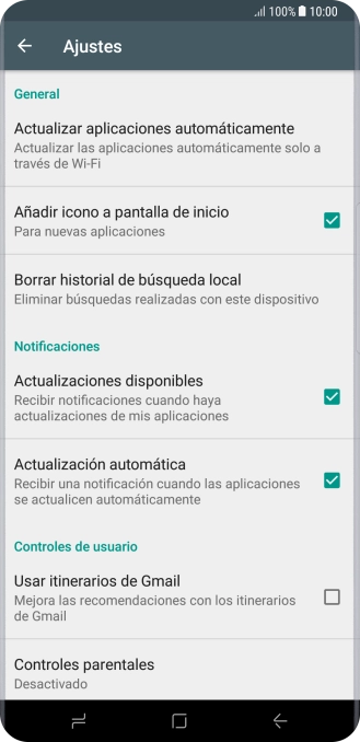 Pulsa Actualizar aplicaciones automáticamente. Pulsa Actualizar aplicaciones automáticamente.