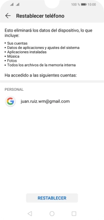 Pulsa RESTABLECER.