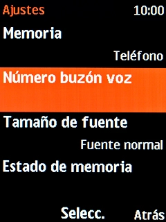 Selecciona Número buzón voz. Selecciona Número buzón voz.