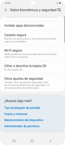 Pulsa Otros ajustes de seguridad. Pulsa Otros ajustes de seguridad.