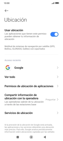 Pulsa Permisos de ubicación de aplicaciones.