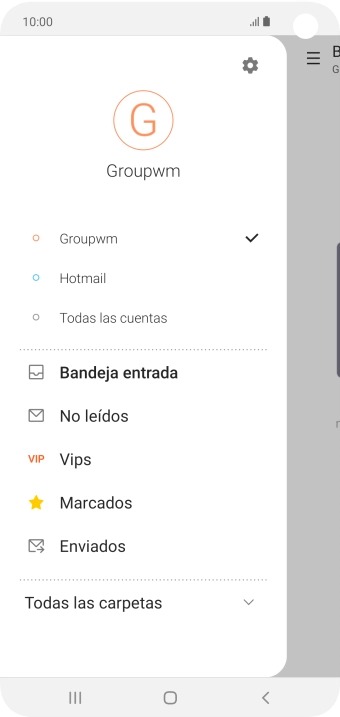 Pulsa la cuenta de correo electrónico deseada.