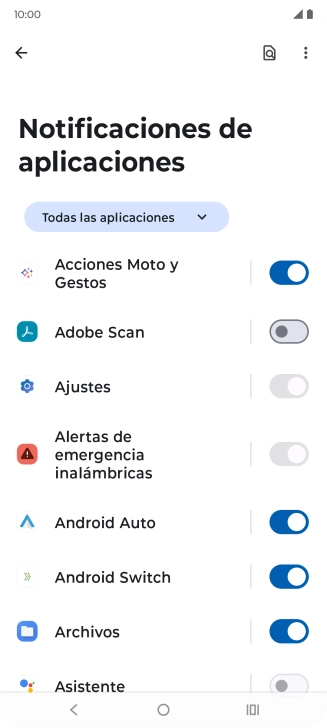 Pulsa el indicador junto a las apps deseadas para activar o desactivar la función. Pulsa el indicador junto a las apps deseadas para activar o desactivar la función.