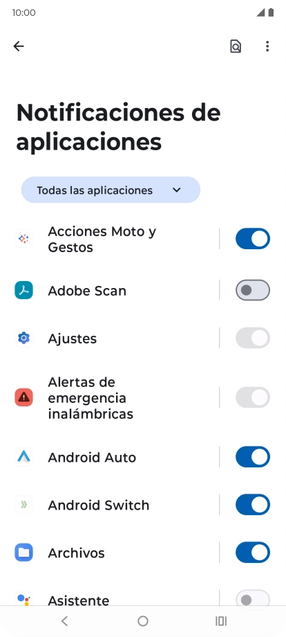 Pulsa el indicador junto a las apps deseadas para activar o desactivar la función. Pulsa el indicador junto a las apps deseadas para activar o desactivar la función.
