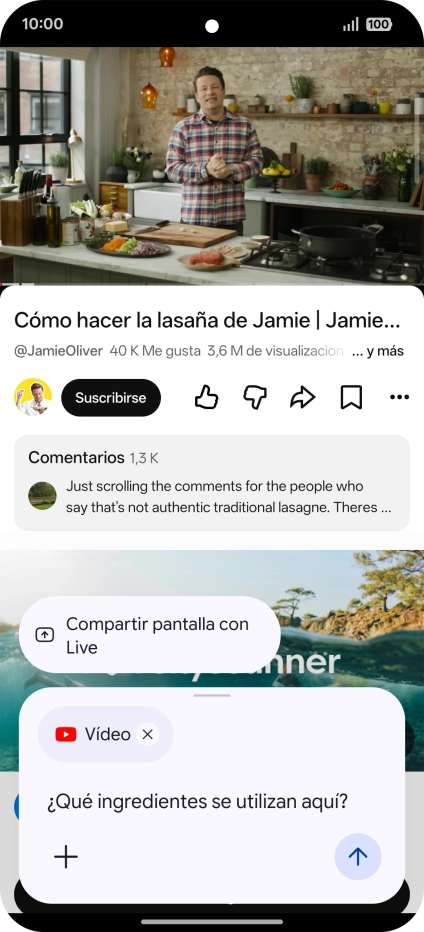 Sigue las indicaciones de la pantalla para escribir o decir en alto la pregunta que quieres hacer del vídeo. Sigue las indicaciones de la pantalla para escribir o decir en alto la pregunta que quieres hacer del vídeo.