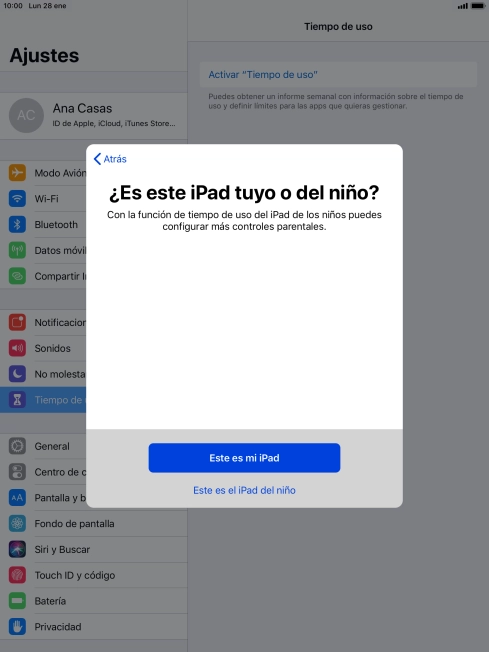 Pulsa Este es mi iPad. Pulsa Este es mi iPad.