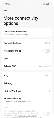 Press Portable hotspot.