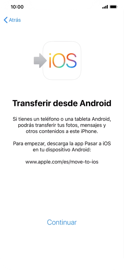 Para transferir contenido a tu teléfono, tienes que haber instalado la app 
