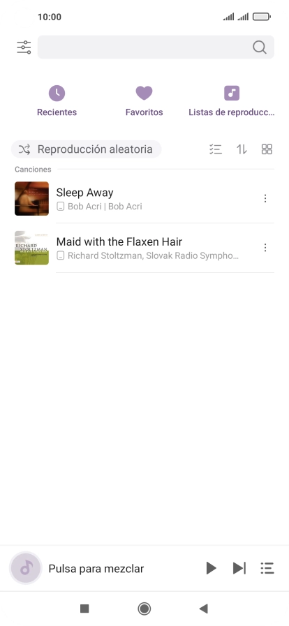 Pulsa el archivo de música deseado. Pulsa el archivo de música deseado.