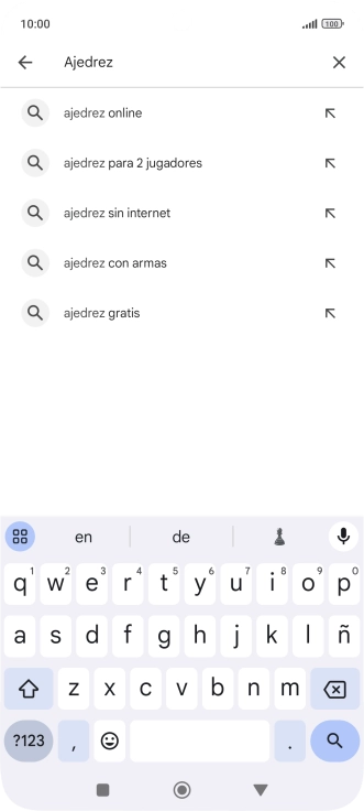 Introduce el nombre del tema o de la app y pulsa el icono de búsqueda. Introduce el nombre del tema o de la app y pulsa el icono de búsqueda.
