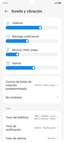 Pulsa Tono del teléfono.