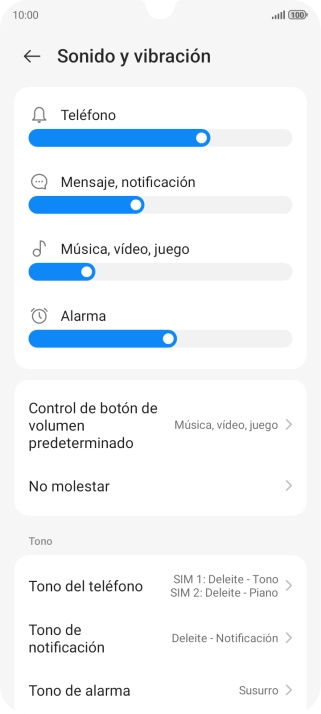 Pulsa Tono del teléfono.
