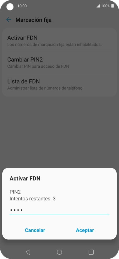 Introduce el código PIN2 y pulsa Aceptar. Introduce el código PIN2 y pulsa Aceptar.