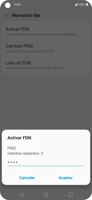 Introduce el código PIN2 y pulsa Aceptar. Introduce el código PIN2 y pulsa Aceptar.