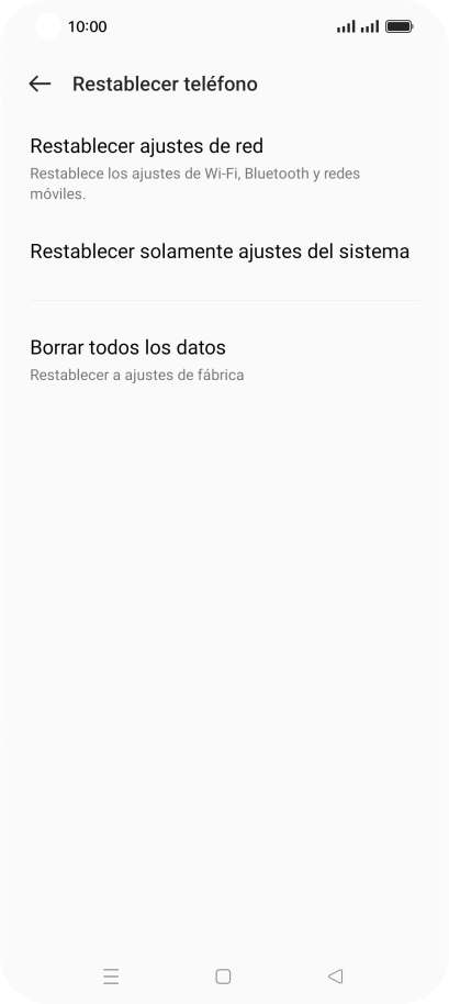 Pulsa Borrar todos los datos. Pulsa Borrar todos los datos.