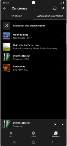 Pulsa el archivo de música deseado. Pulsa el archivo de música deseado.